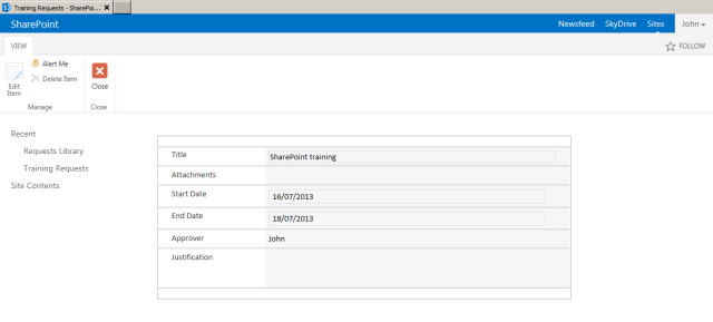 5 Read Only Form with List Form