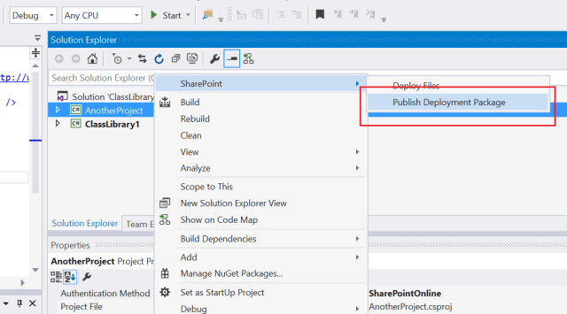 1 Project Context Menu